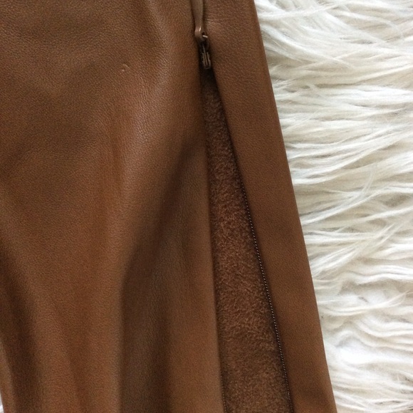 Zara High Rise Camel Faux Leather Pants - Picture 10 of 10